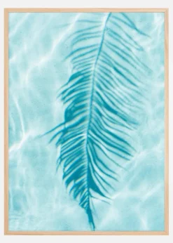 Turquoise Palm Leave Plakat (21x29.7 cm (A4))
