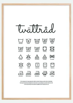 Tvättråd - Hvid Plakat (21x29.7 cm (A4))