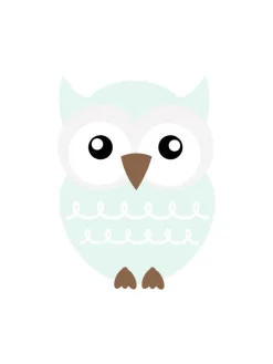 Ugle Solo - Isblå Plakat (30x40 cm)