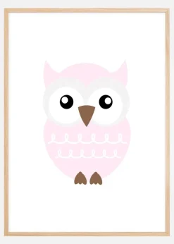 Ugle Solo - Rosenrosa Plakat (30x40 cm)