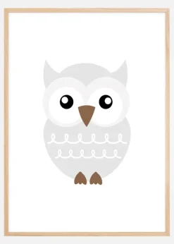 Ugle Solo - tåget grå Plakat (30x40 cm)