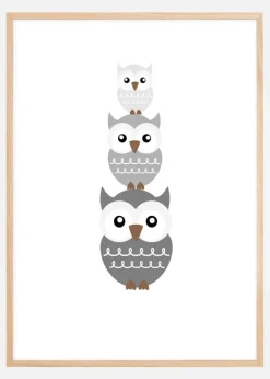 Ugle Triss - tåget grå Plakat (30x40 cm)