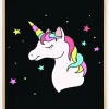 Unicorn Black Plakat (21x29.7 cm (A4))