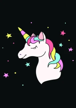 Unicorn Black Plakat (21x29.7 cm (A4))