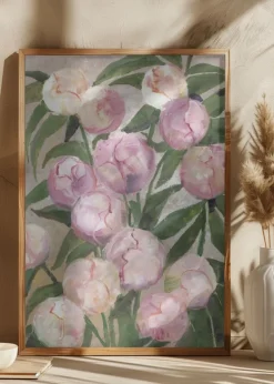 Valenty painterly peonies Plakat (21x29.7 cm (A4))