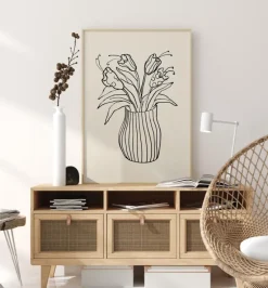 Vase Sketch Plakat (21x29.7 cm (A4))