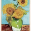 Vase With Three Sunflowers Plakat (21x29.7 cm (A4))