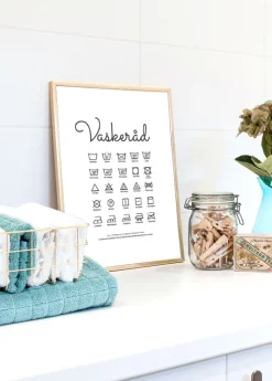 Vaskeråd - Hvid Plakat (21x29.7 cm (A4))