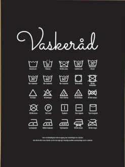 Vaskeråd - Sort Plakat (21x29.7 cm (A4))