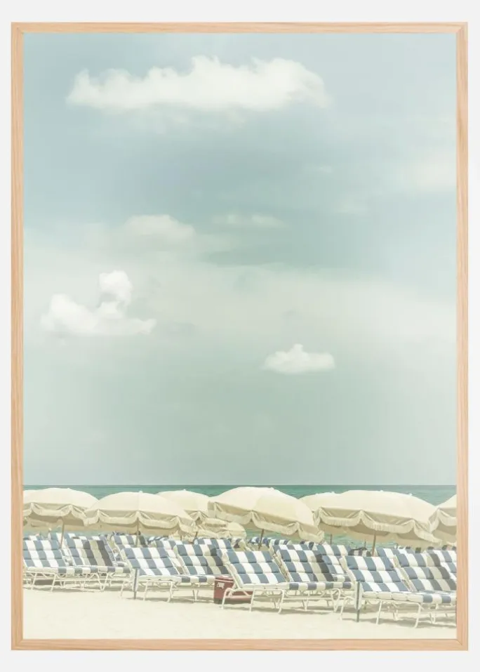 Vintage beach scene Plakat (21x29.7 cm (A4))