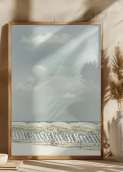 Vintage beach scene Plakat (21x29.7 cm (A4))