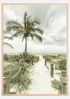 Vintage path to the beach Plakat (21x29.7 cm (A4))