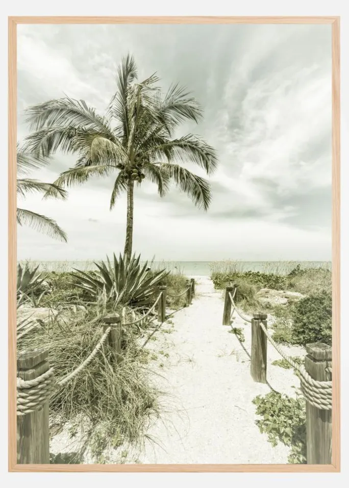 Vintage path to the beach Plakat (21x29.7 cm (A4))