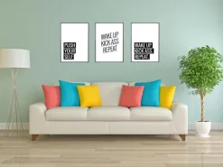 Wake up Kick ass Repeat - Plakat (21x29.7 cm (A4))