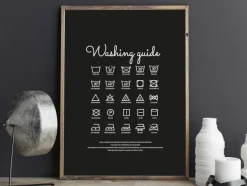 Washing guide - Black Plakat (21x29.7 cm (A4))
