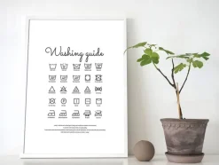 Washing guide white Plakat (21x29.7 cm (A4))