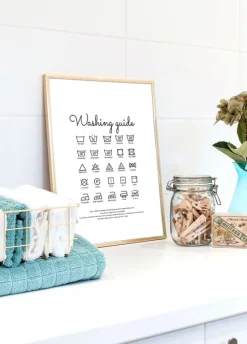 Washing guide white Plakat (21x29.7 cm (A4))