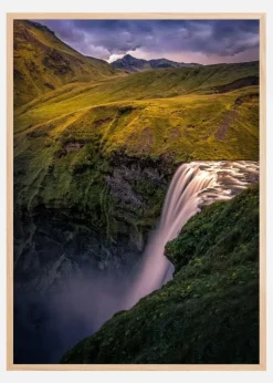 Waterfall On The Hill Plakat (21x29.7 cm (A4))