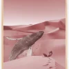 Whale in a pink desert Plakat (21x29.7 cm (A4))