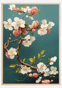 White Cherry Blossoms Plakat (21x29.7 cm (A4))