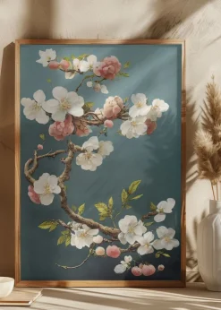 White Cherry Blossoms Plakat (21x29.7 cm (A4))