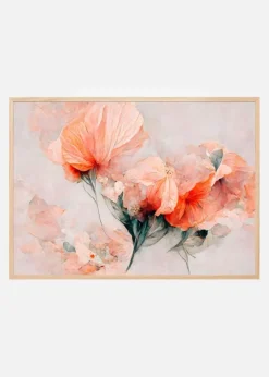 Wild Flowers On Beige Background Plakat (21x29.7 cm (A4))
