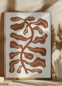 Wind Kissed Plant / Saddle Brown Plakat (21x29.7 cm (A4))