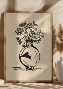 Woman in vase Plakat (21x29.7 cm (A4))