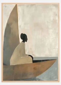 Woman On Boat Plakat (21x29.7 cm (A4))