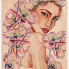 Woman wih Poppies Plakat (21x29.7 cm (A4))