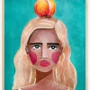 Woman With Peach Plakat (21x29.7 cm (A4))