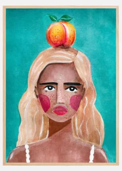 Woman With Peach Plakat (21x29.7 cm (A4))