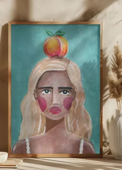 Woman With Peach Plakat (21x29.7 cm (A4))