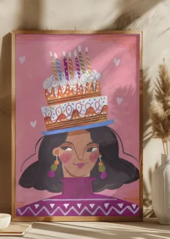 Woman with pie Plakat (21x29.7 cm (A4))