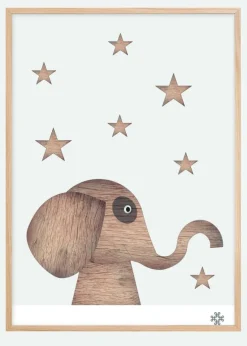 Wood elephant Light Plakat (21x29.7 cm (A4))