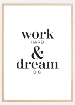 Work hard & dream big Plakat (21x29.7 cm (A4))