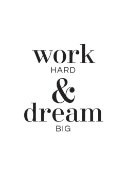 Work hard & dream big Plakat (21x29.7 cm (A4))