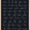 Yoga - Navy Plakat (21x29.7 cm (A4))