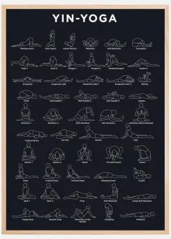 Yoga - Navy Plakat (21x29.7 cm (A4))