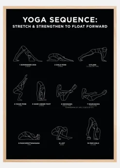 Yoga Sequence - Stretch & Strengthen To Float Forward - Black Plakat (21x29.7 cm (A4))